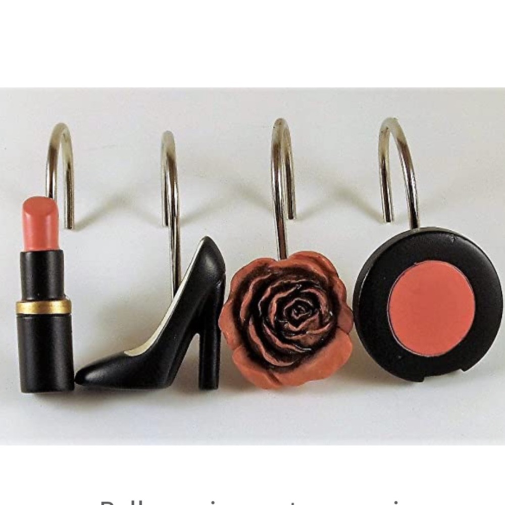 Diva Fashionista Shower Curtain Fashion Hooks Set of 12 Resin Hooks - Picture 6 of 11